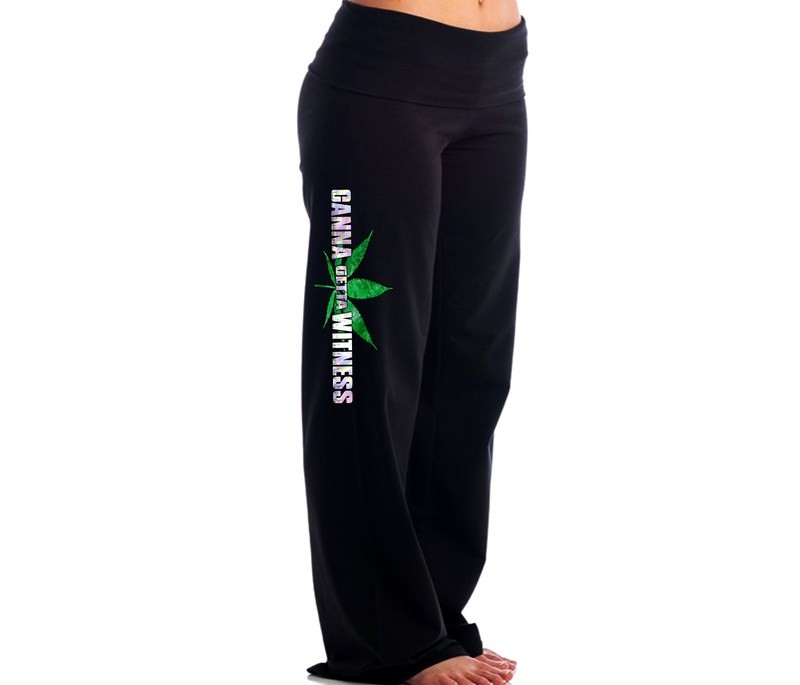 &quot;Canna getta Witness&quot; gemstone womens yoga pants