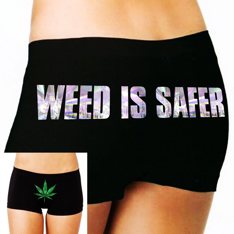&quot;Weed is Safer&quot; womens boyshort briefs