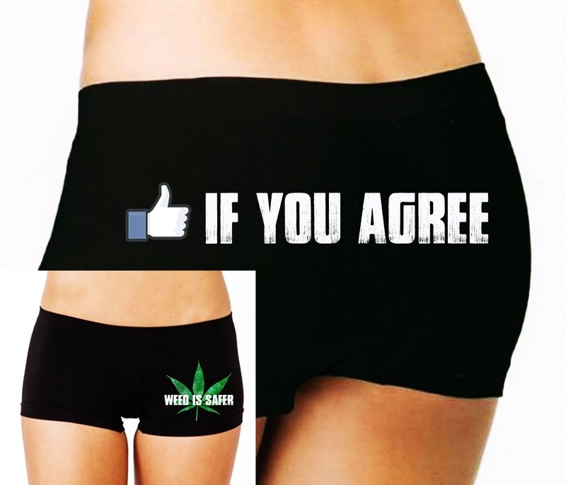 &quot;Weed is Safer&quot; Thumbs up, Womens boyshort briefs