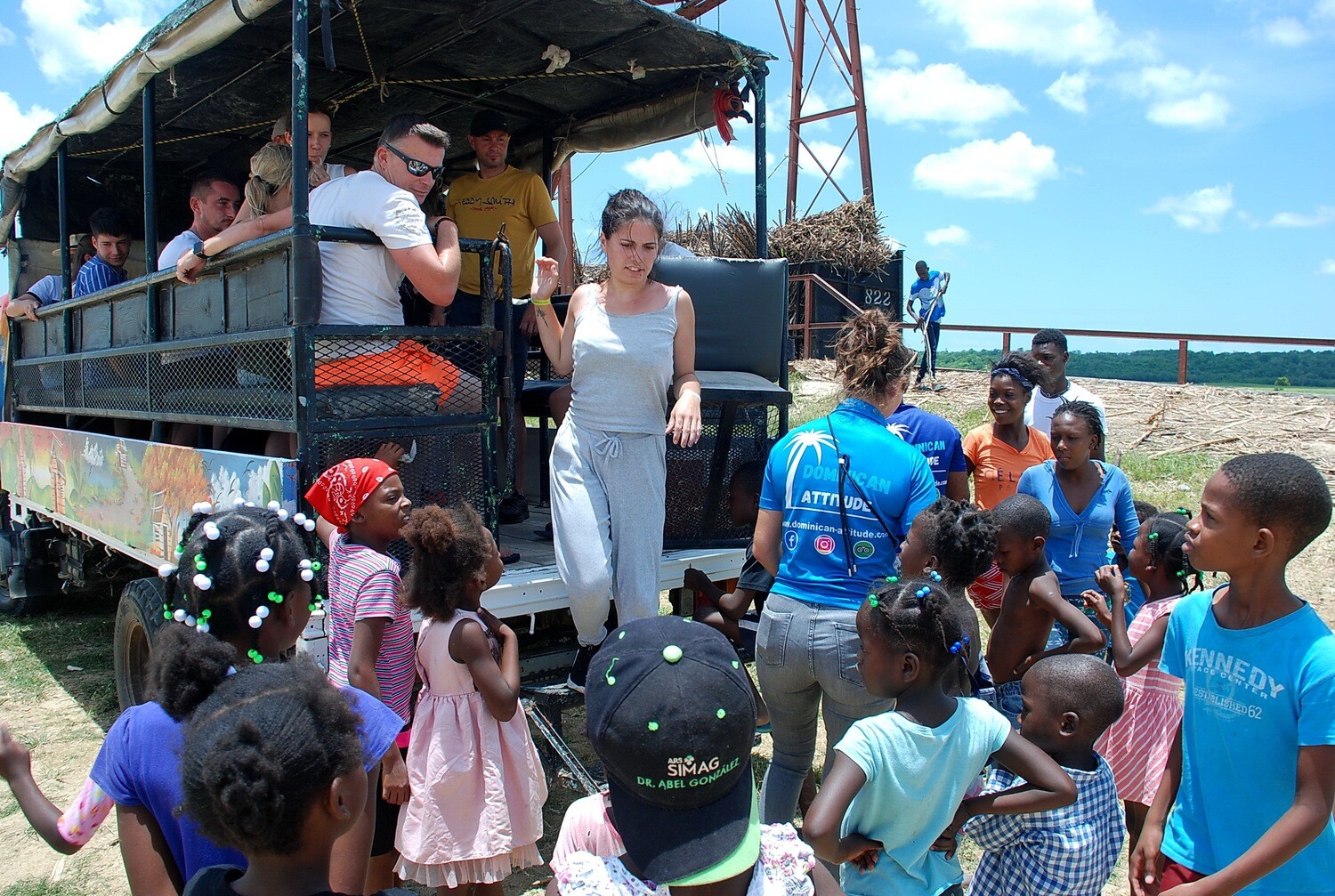 Meeting with locals in a Dominican village