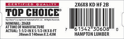 2x6x8 Lowe's Top Choice End Tag - 30608-0