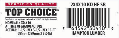 2x4x10 Lowe&#39;s Top Choice End Tag - 30410-9