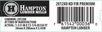 2x12x8 Premium End Tag - 00036-0