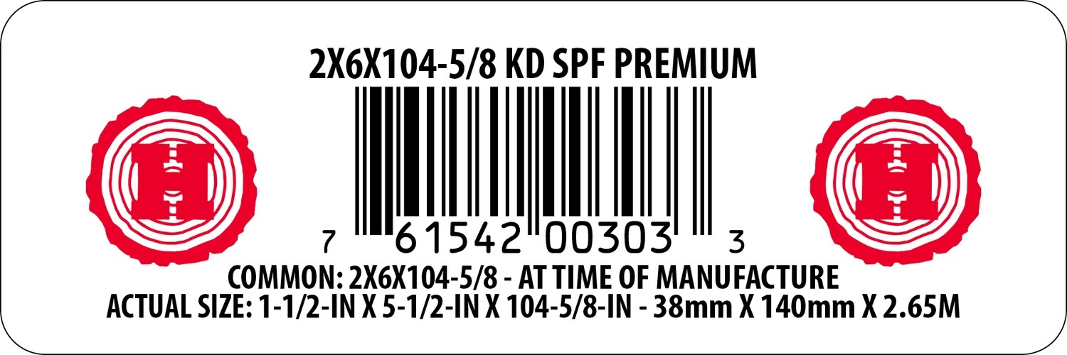 2X6X104-5/8 KD SPF PREMIUM - 00303-3