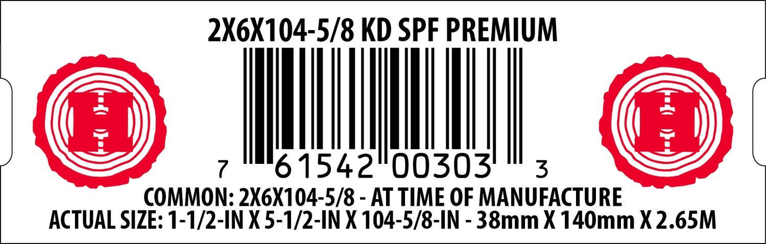 2X6X104-5/8 KD SPF PREMIUM - 00303-3