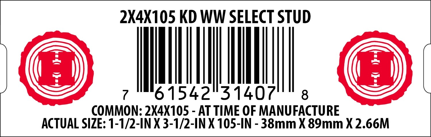 2X4X105 KD WW SELECT STUD - 31407-8