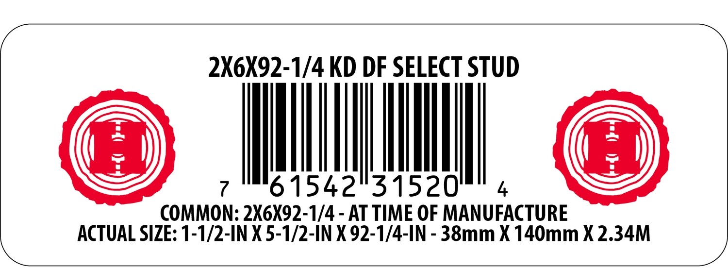 2X6X92-1/4 KD DF SELECT STUD- 31520-4