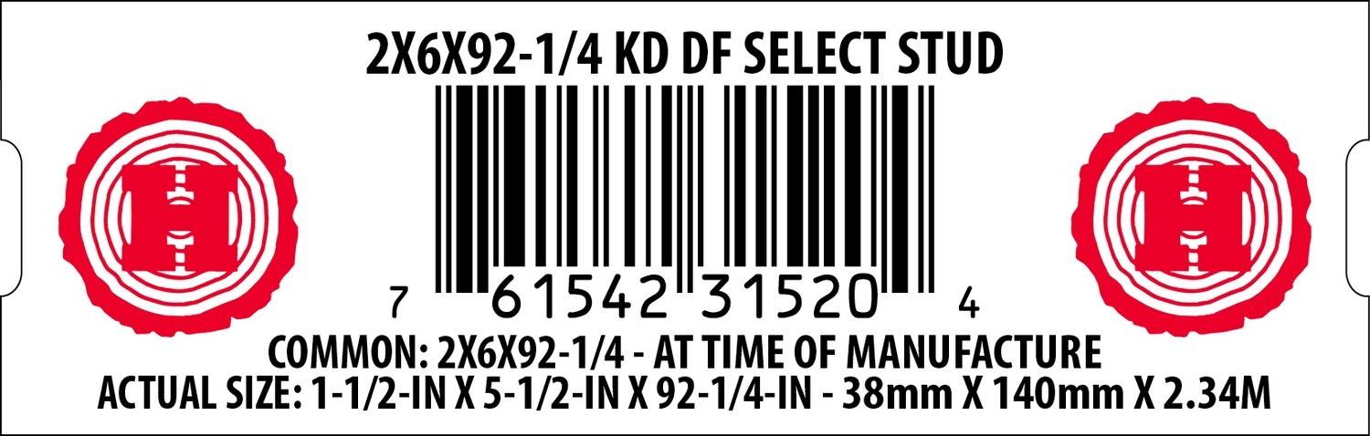 2X6X92-1/4 KD DF SELECT STUD - 31520-4