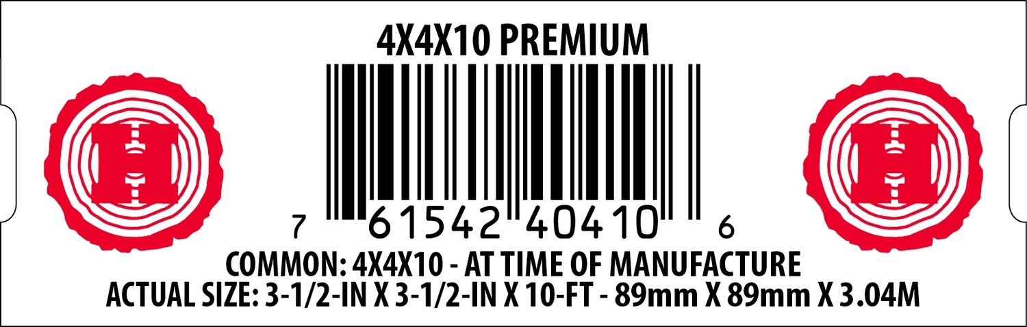 4x4x10 Hampton End Tag - 40410-6