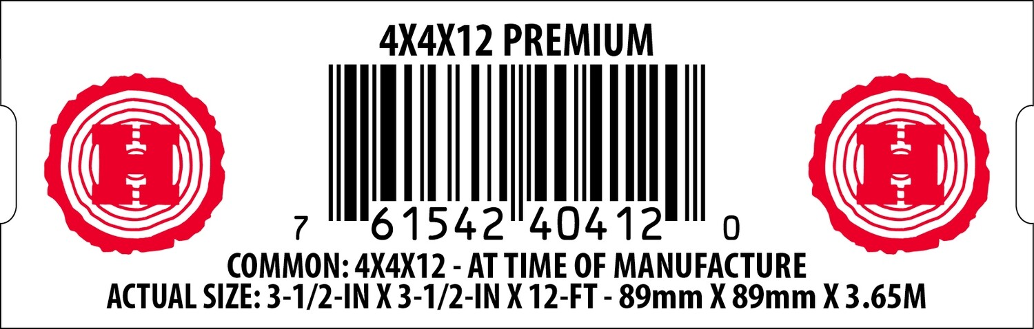 4x4x12 Hampton End Tag - 40412-0
