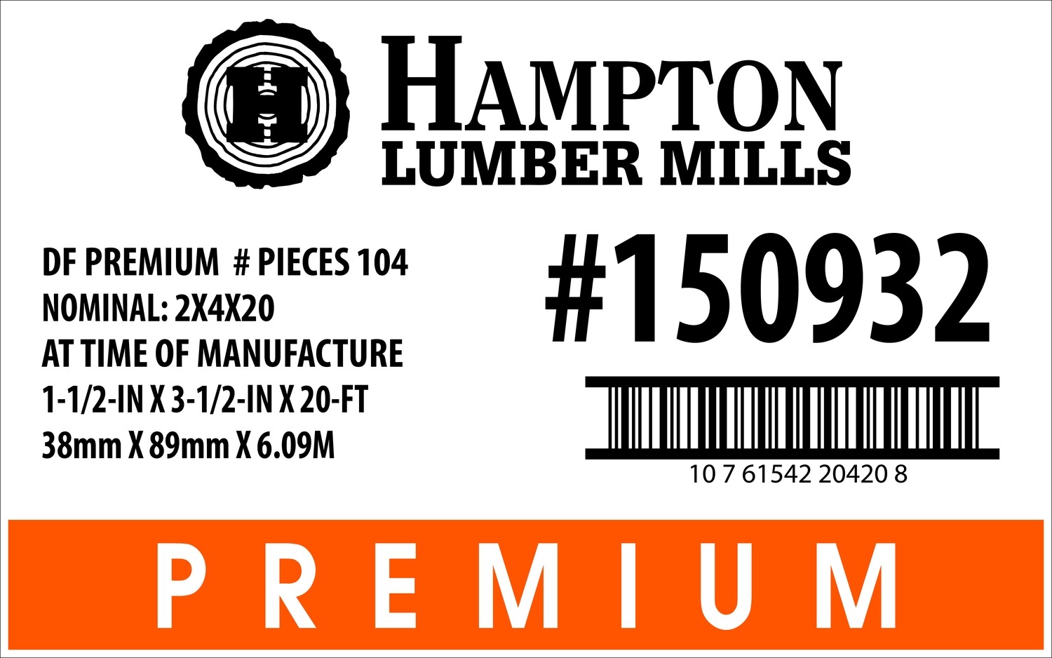 2x4x20 Home Depot Placard - 20420-8