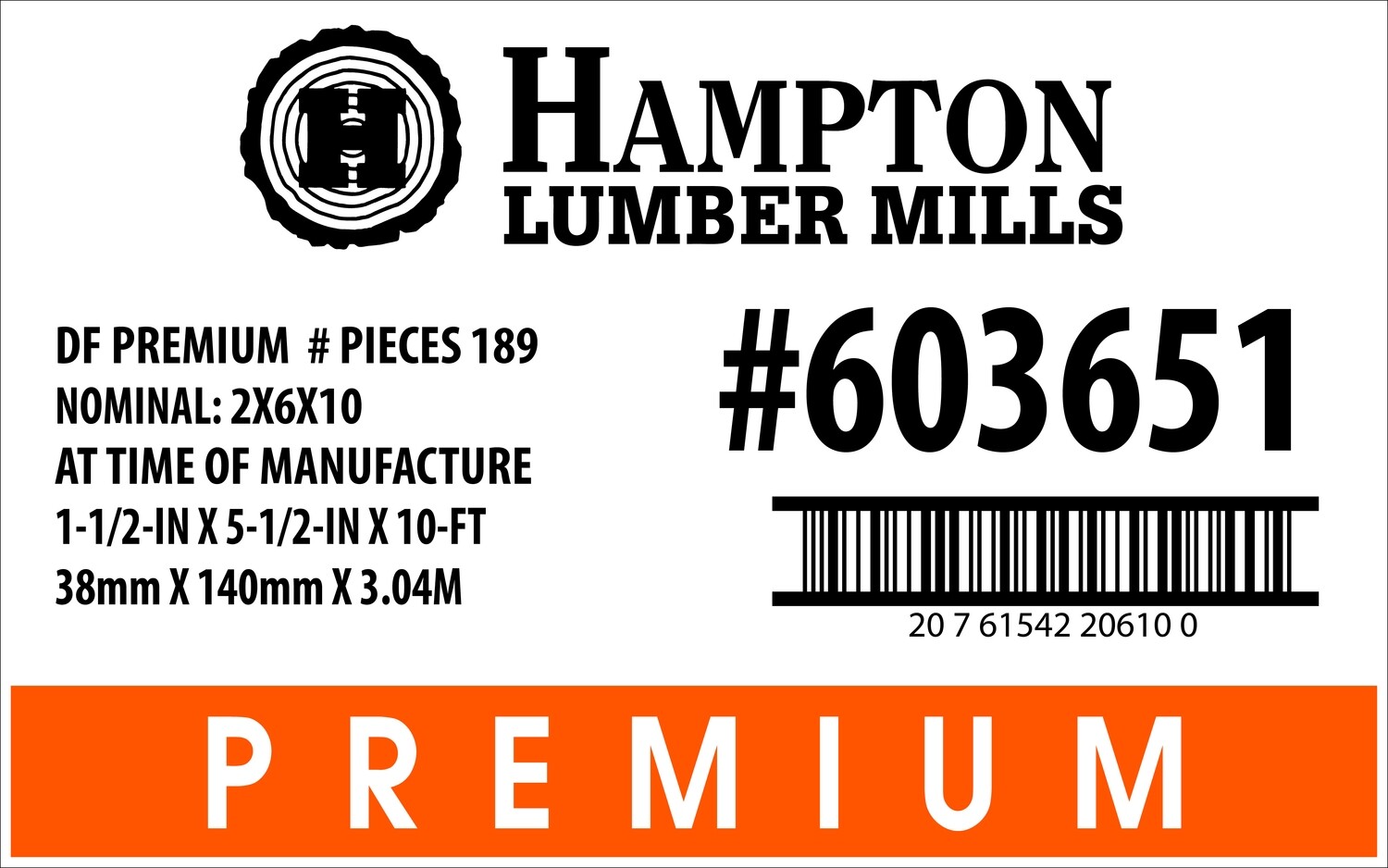 2x6x10 Home Depot Placard - 20610-0