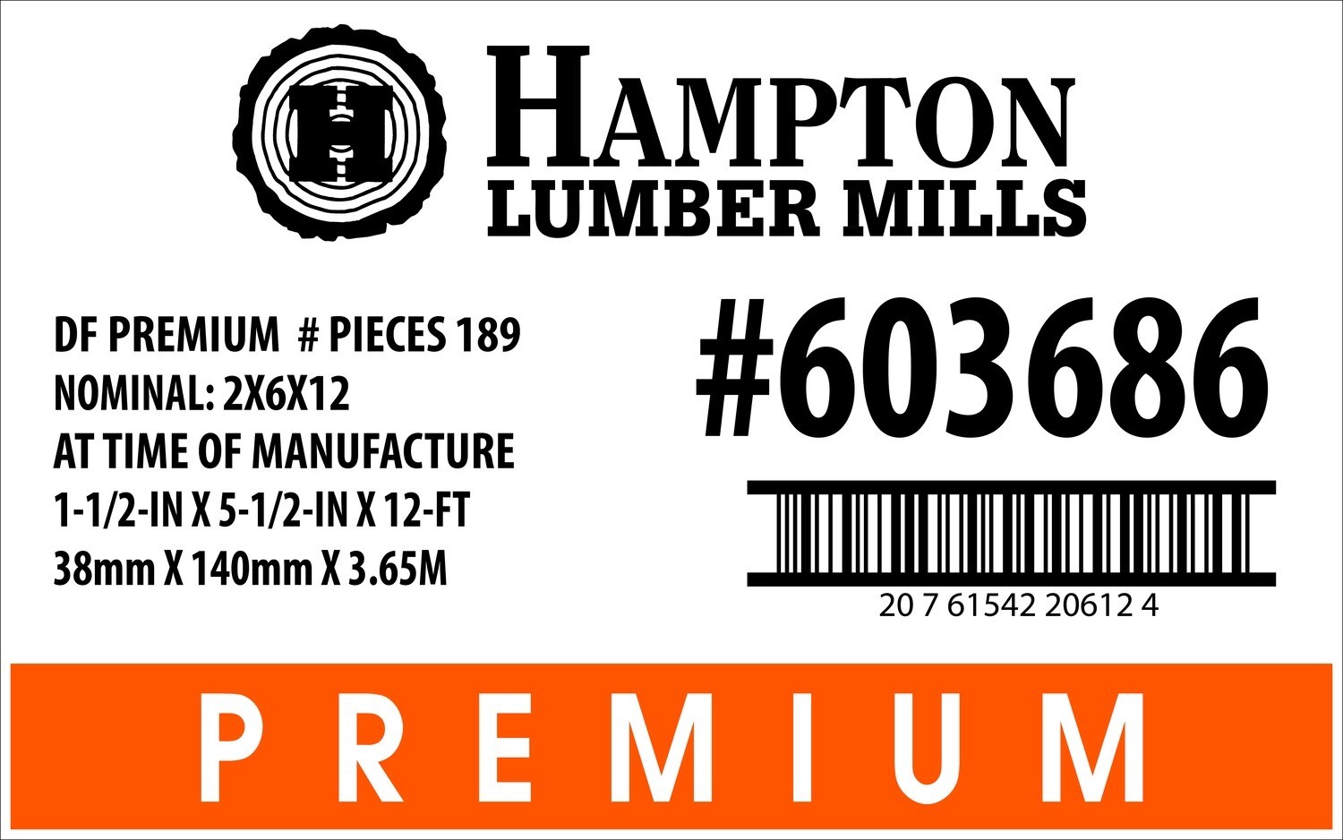 2x6x12 Home Depot Placard - 20612-4