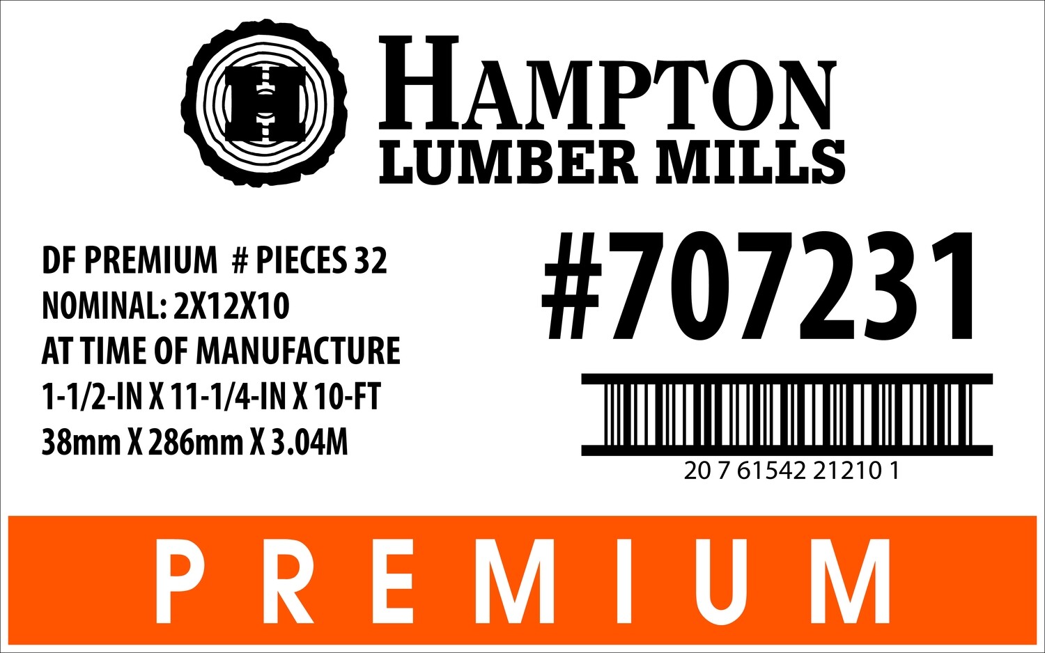 2x12x10 Home Depot Placard - 21210-1