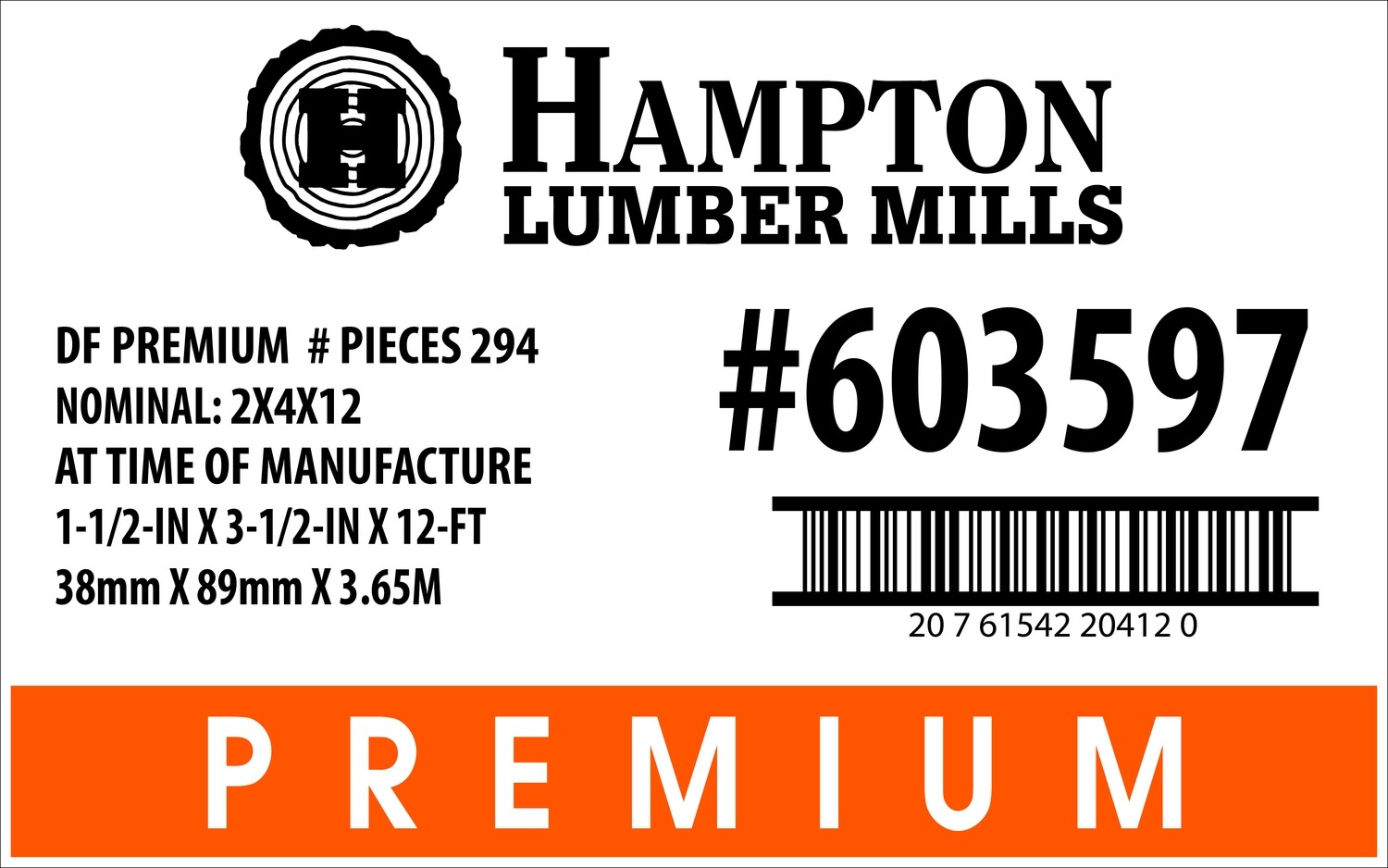 2x4x12 Home Depot Placard - 20412-0