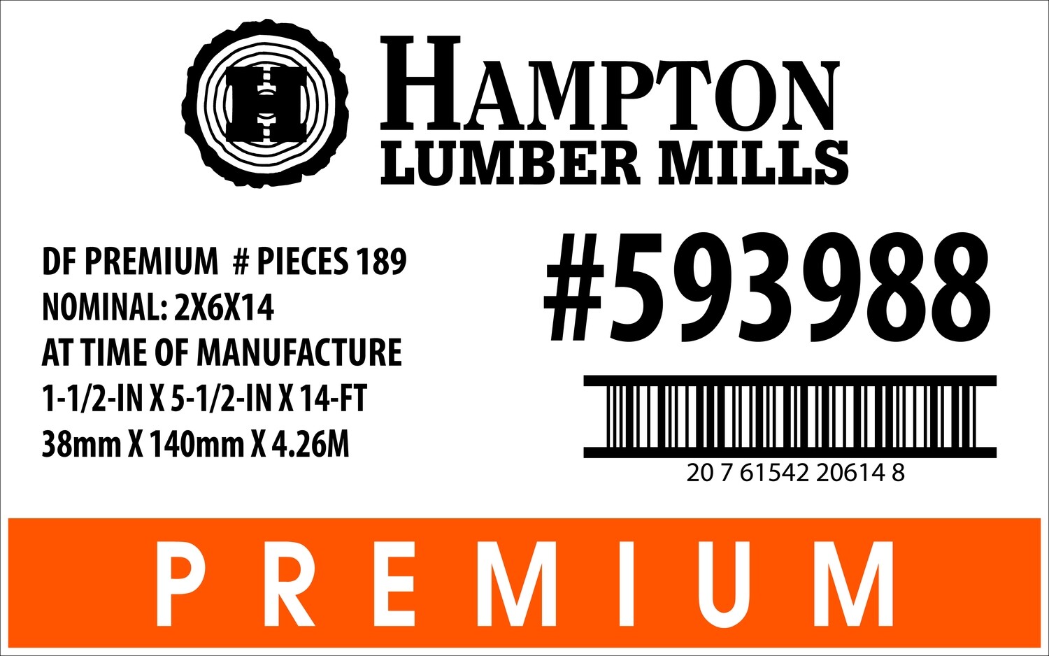 2x6x14 Home Depot Placard - 20614-8