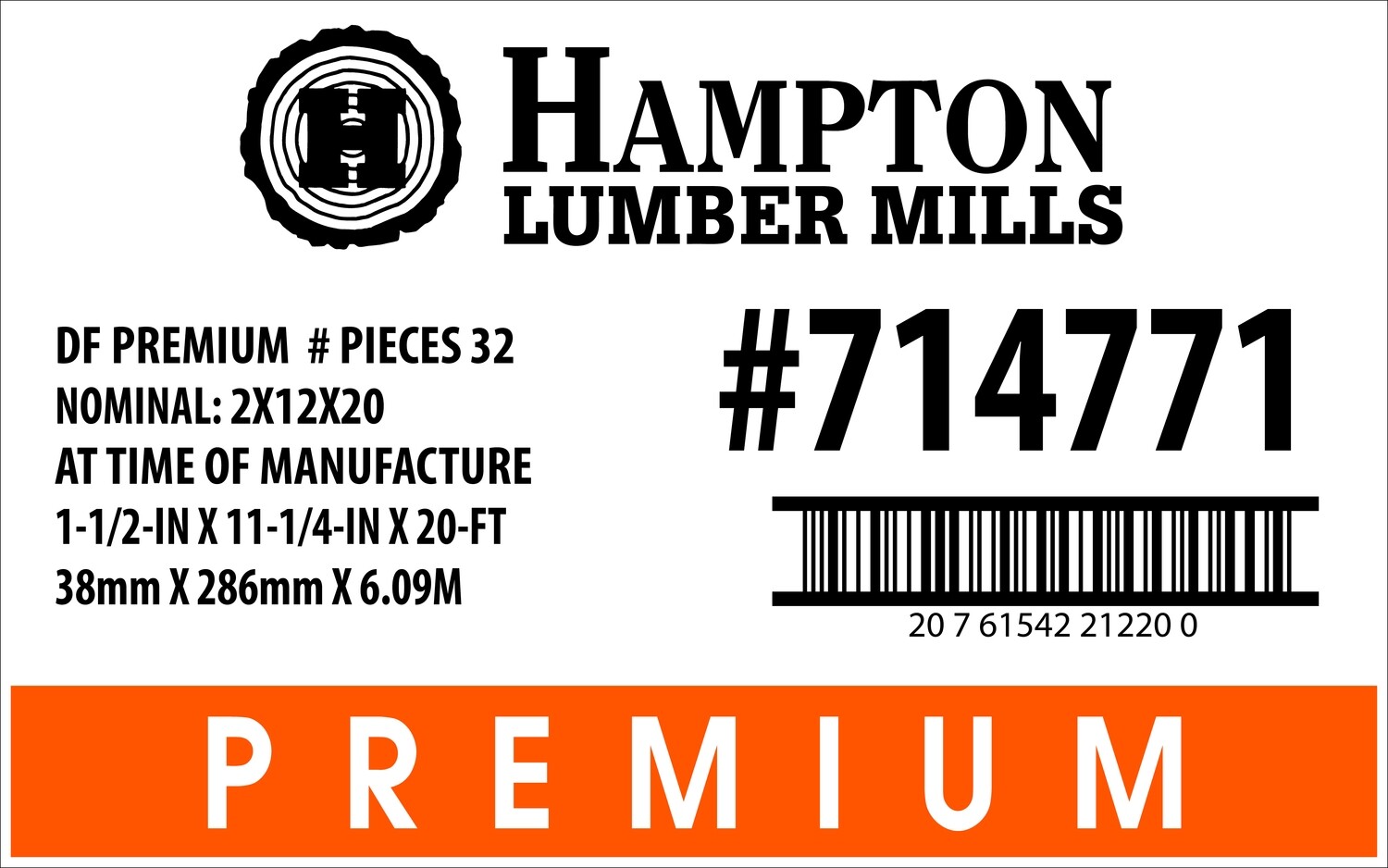2x12x20 Home Depot Placard - 21220-0