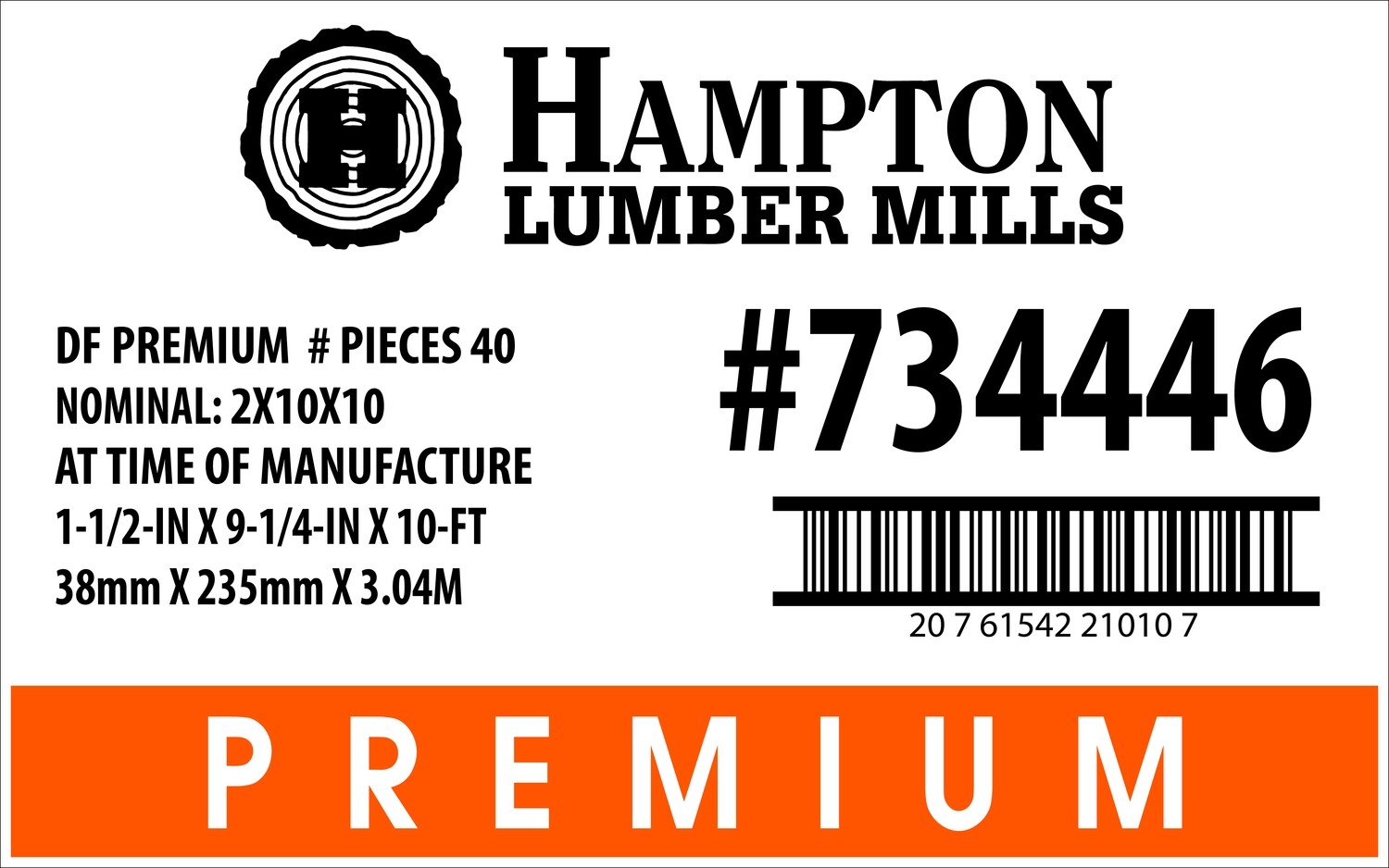 2x10x10 Home Depot Placard - 21010-7