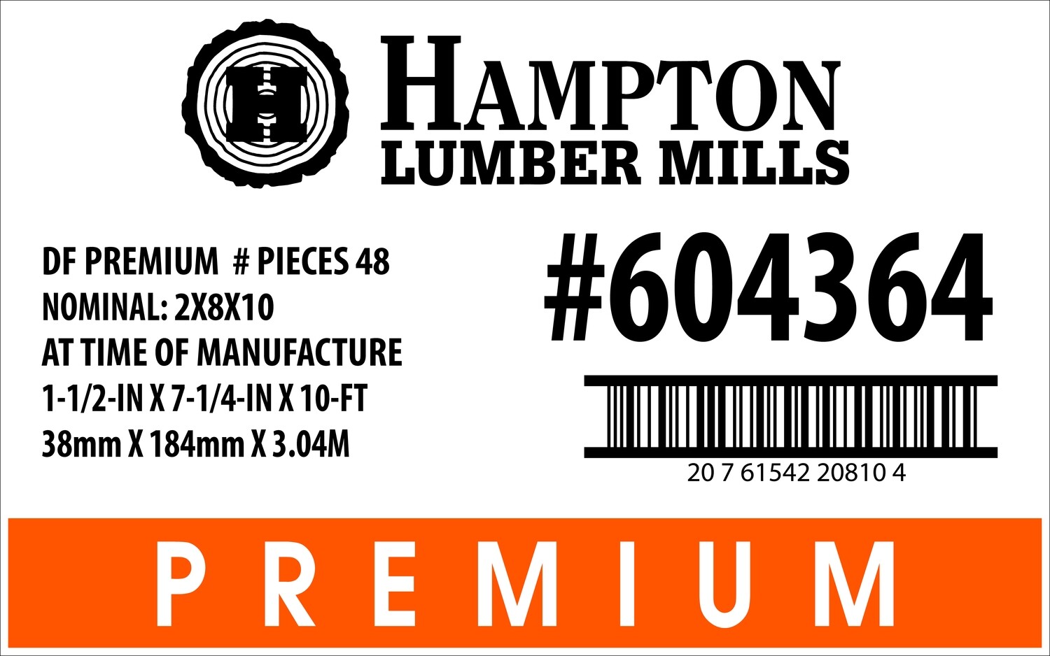 2x8x10 Home Depot Placard - 20810-4