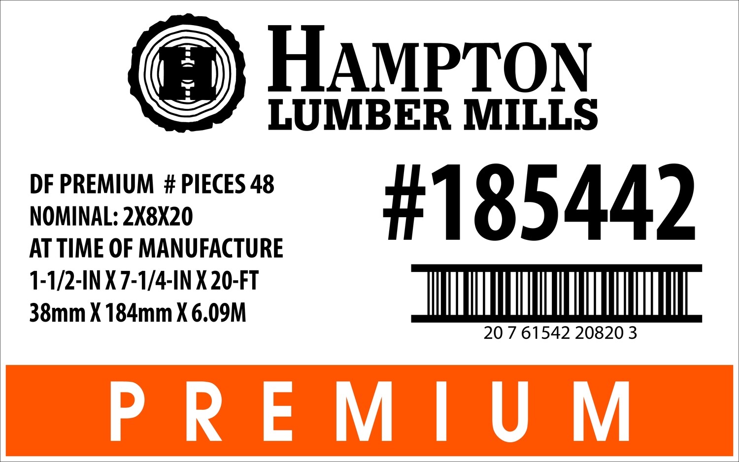 2x8x20 Home Depot Placard - 20820-3