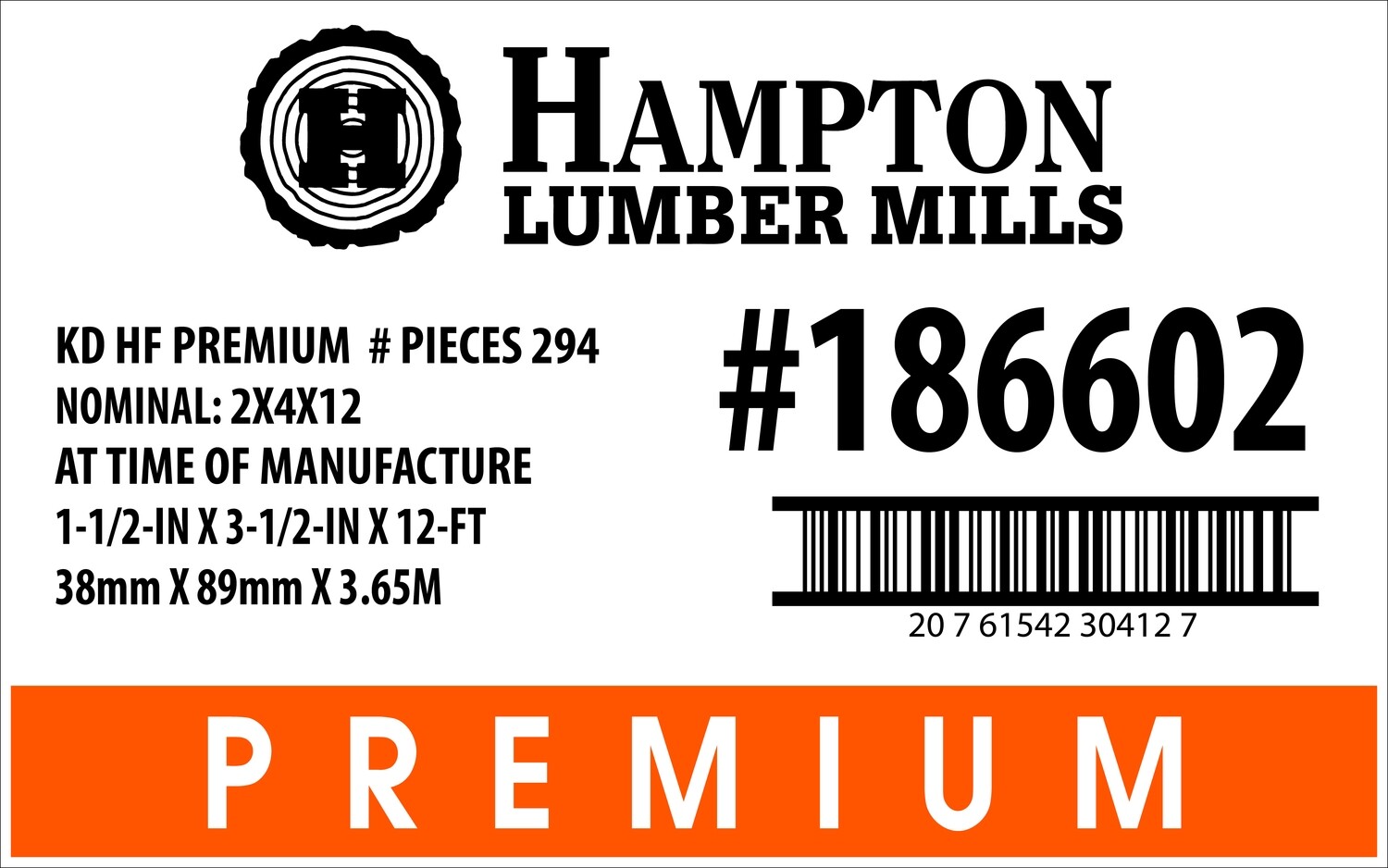 2x4x12 BCH Home Depot Placard - 30412-7