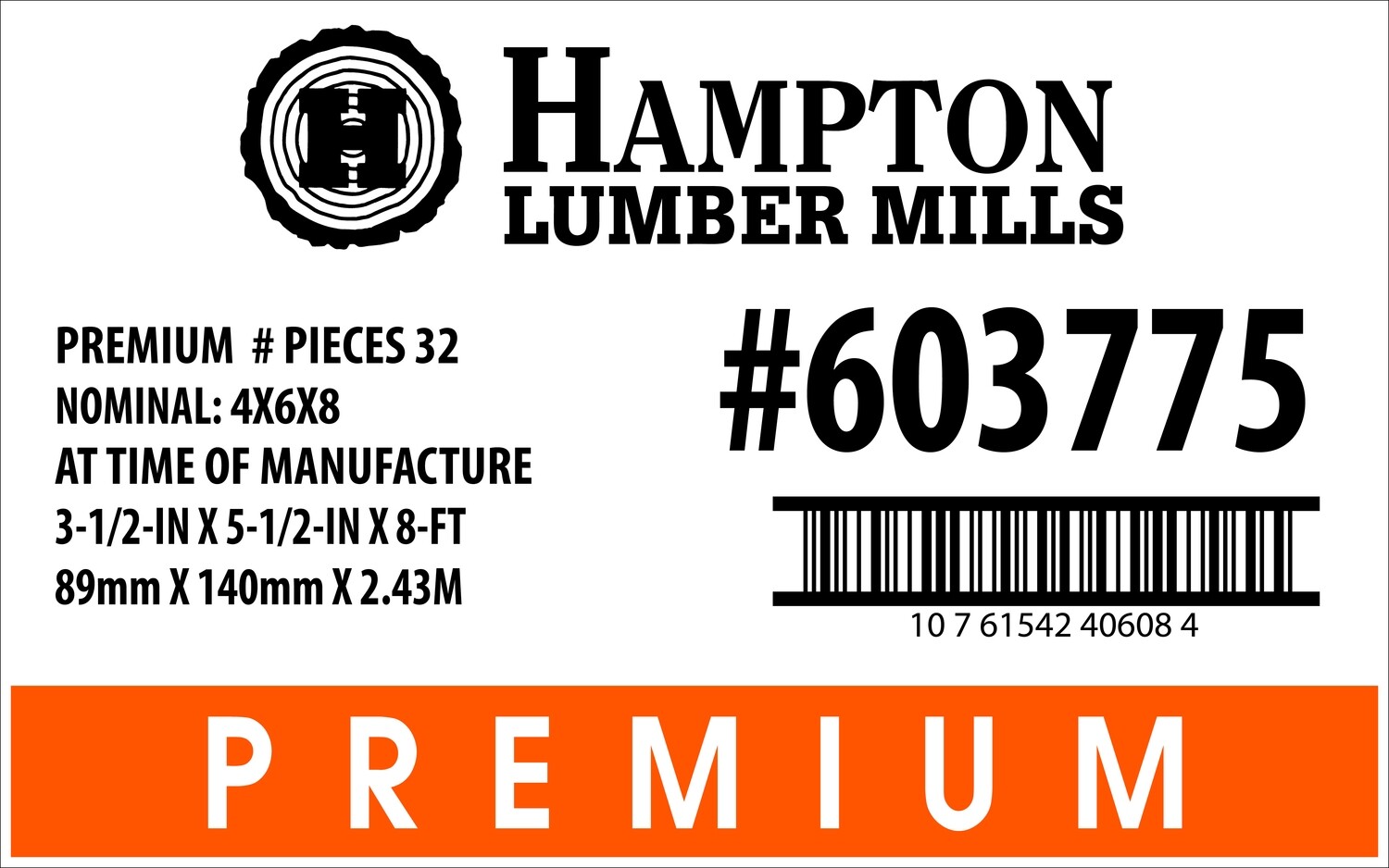 4x6x8 Home Depot Placard - 40608-4