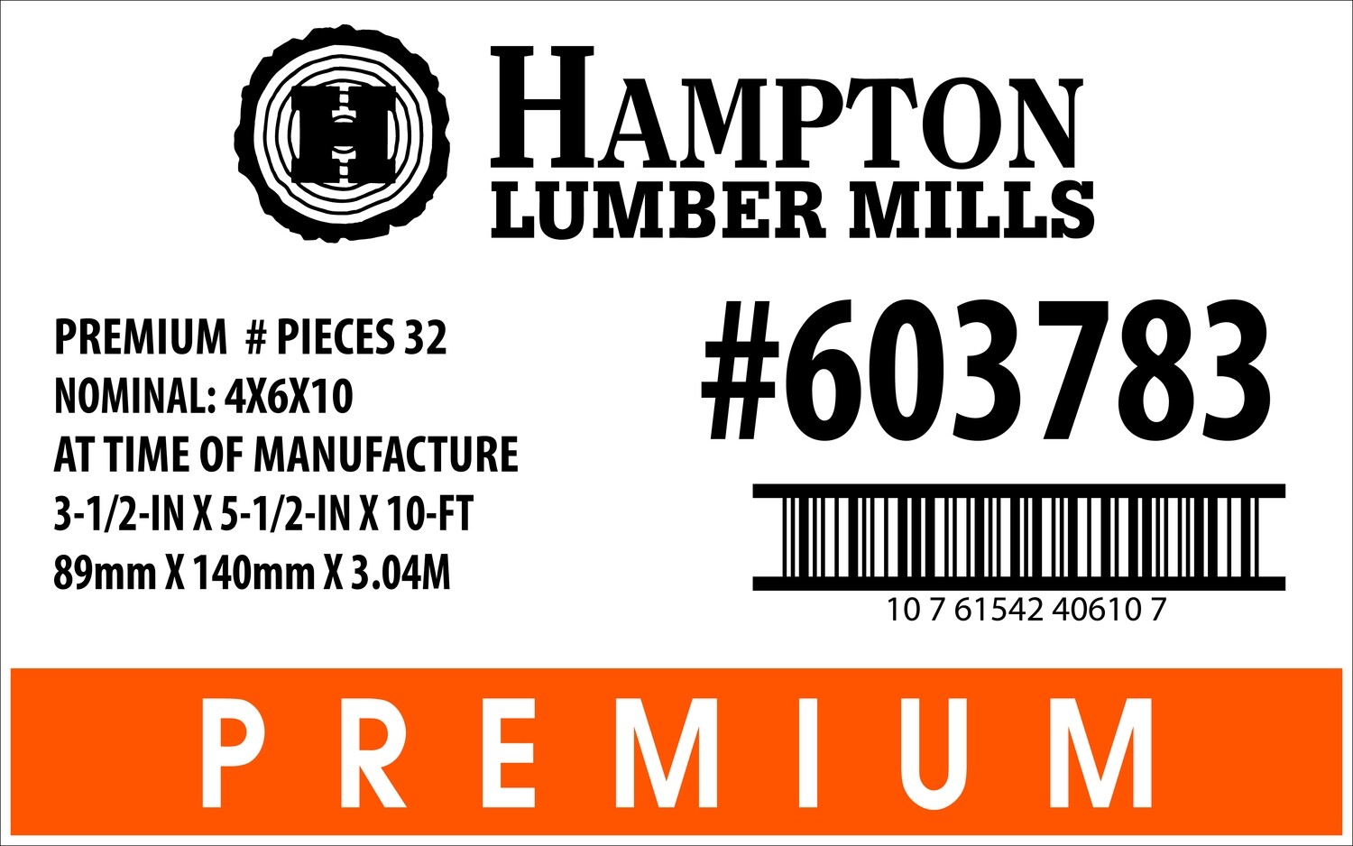 4x6x10 Home Depot Placard - 40610-7