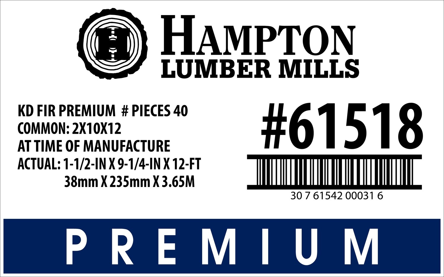 2x10x12 Premium Placard - 00031-6