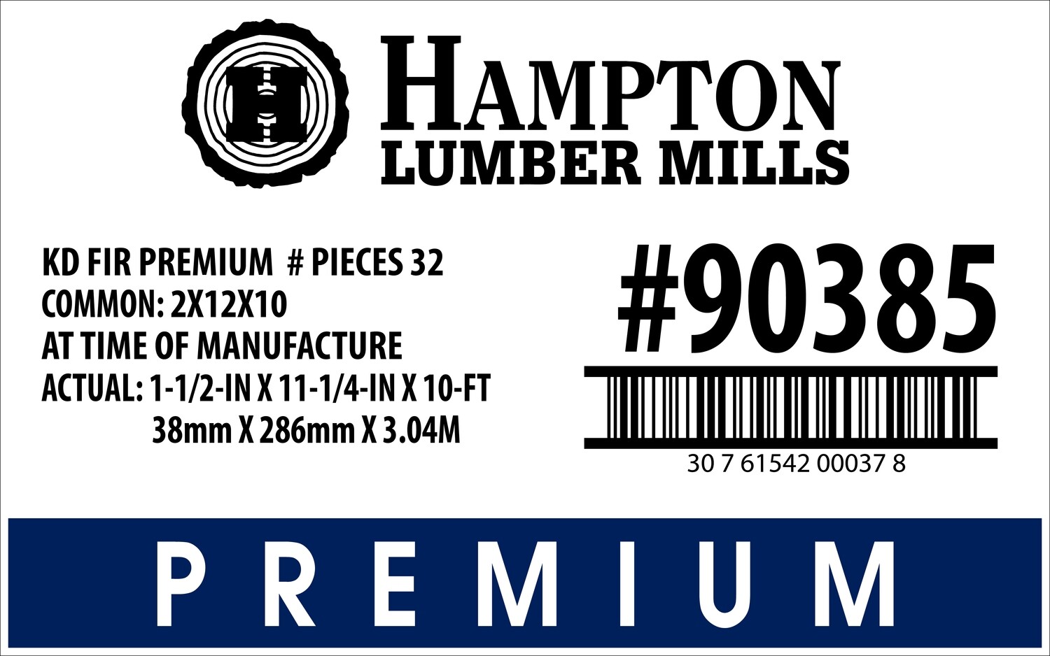 2x12x10 Premium Placard - 00037-8