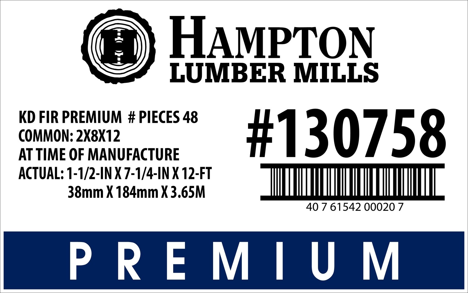 2x8x12 Premium Placard - 00020-7