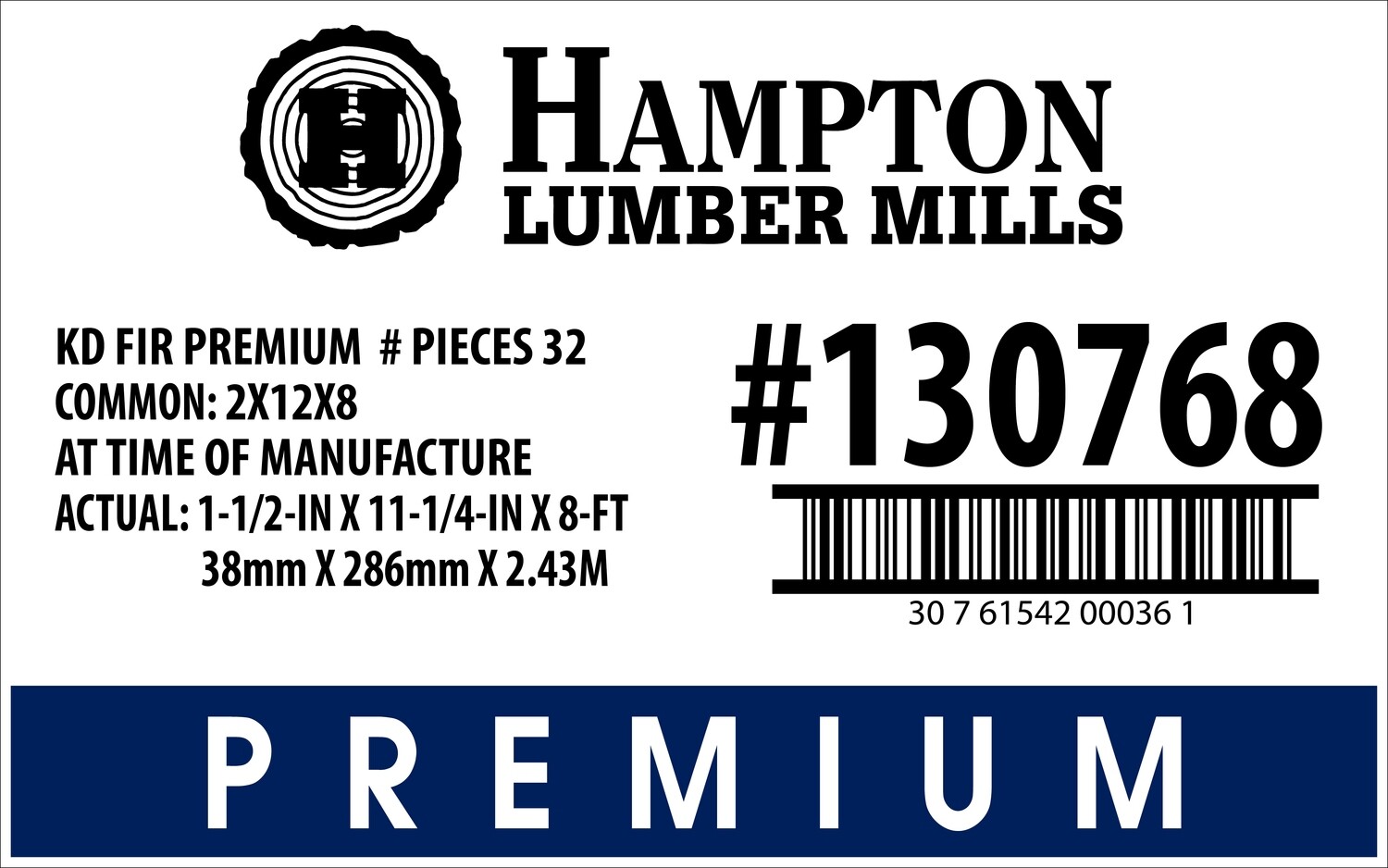 2x12x8 Premium Placard - 00036-1