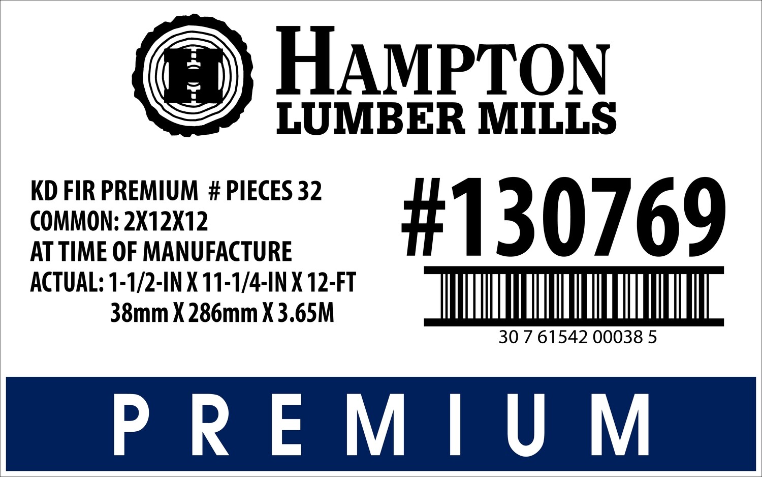 2x12x12 Premium Placard - 00038-5