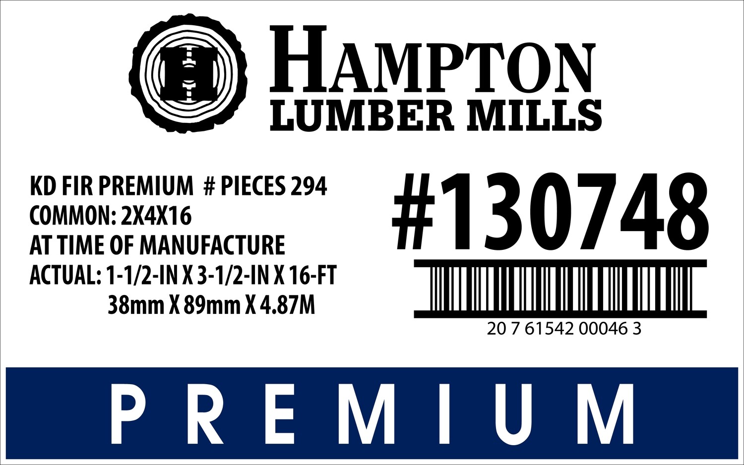 2x4x16 Premium Placard - 00046-3