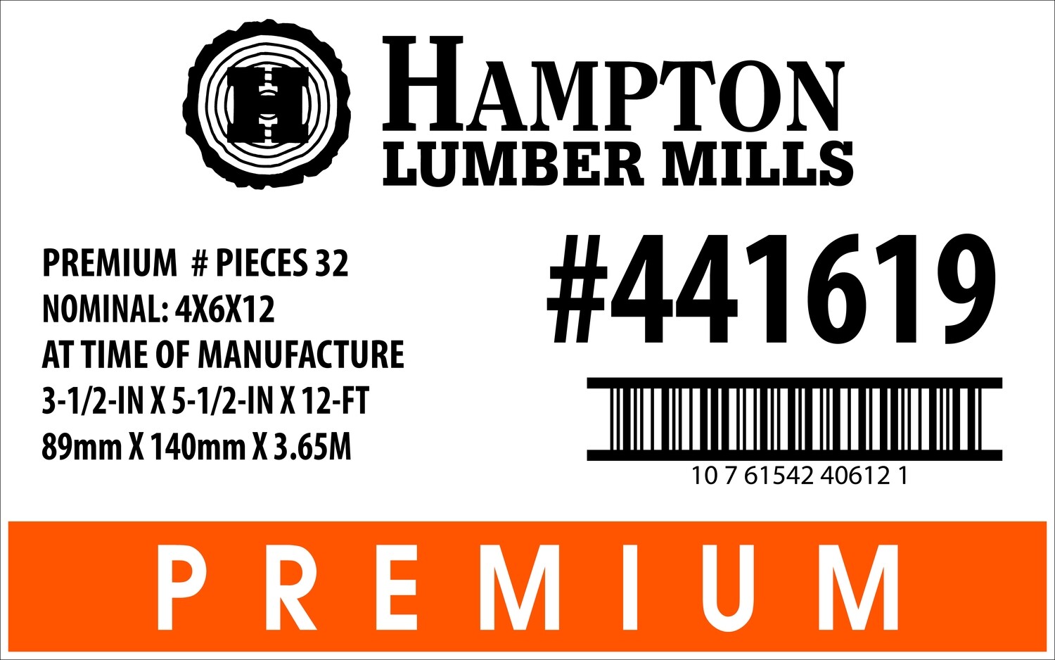 4x6x12 Home Depot Placard - 40612-1