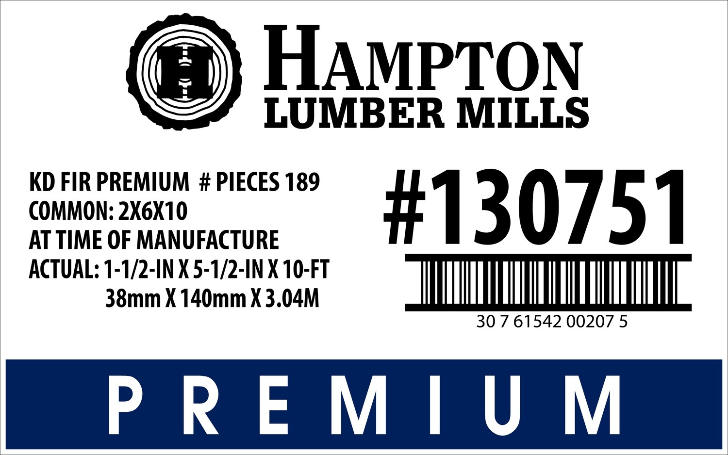 2x6x10 KD FIR PREMIUM PLACARD - 00207-5