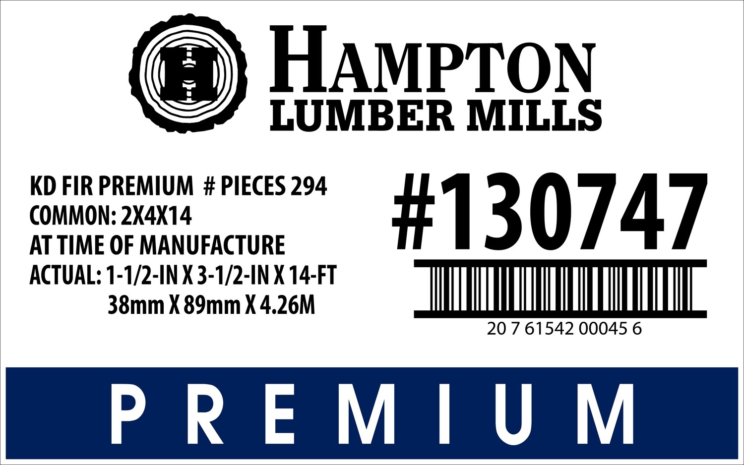2x4x14 Premium Placard - 00045-6