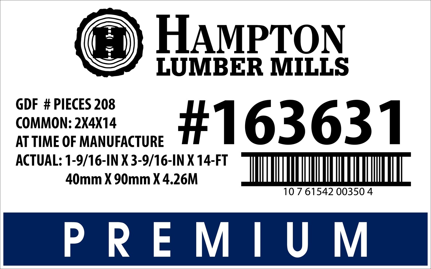 2x4x14 Lowe's Top Choice Placard - 00350-4