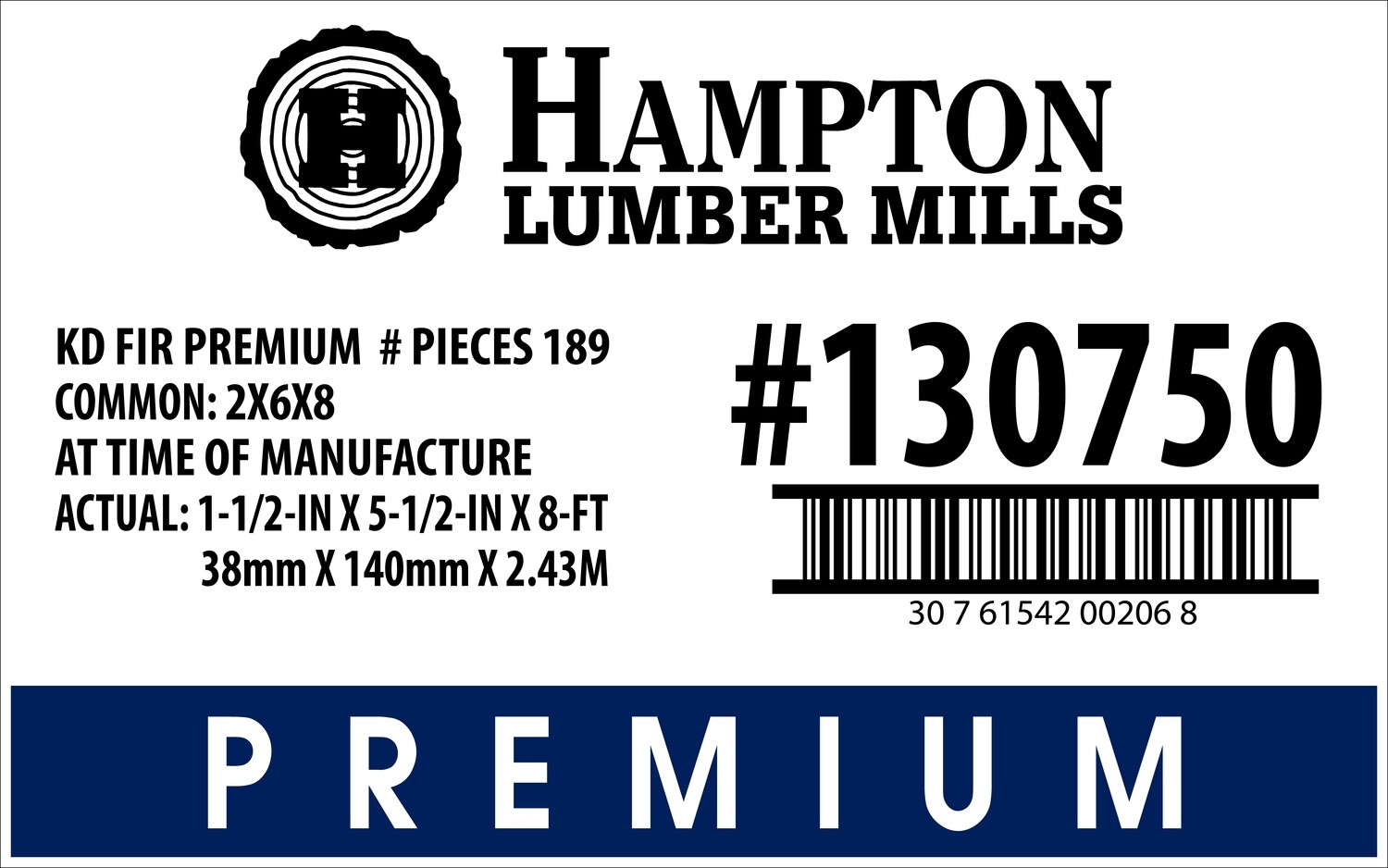 2x6x8 Premium Placard - 00206-8
