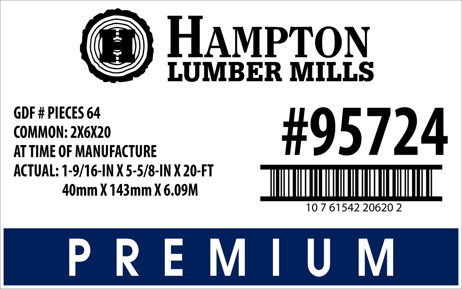 2x6x20 Lowe's Top Choice Placard - 20620-2