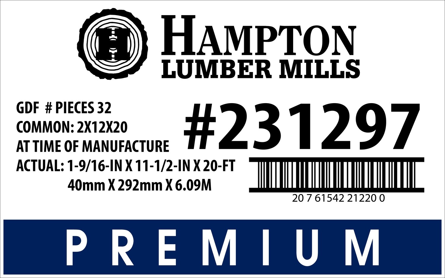 2x12x20 Lowe's Top Choice Placard - 21220-0