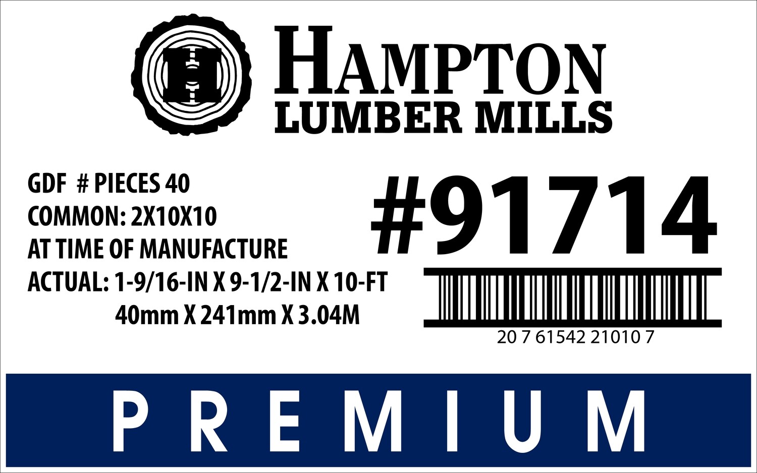 2x10x10 Lowe's  Placard - 21010-7