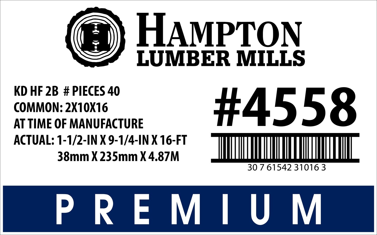 2x10x16 BCHL Lowe's Placard - 31016-3