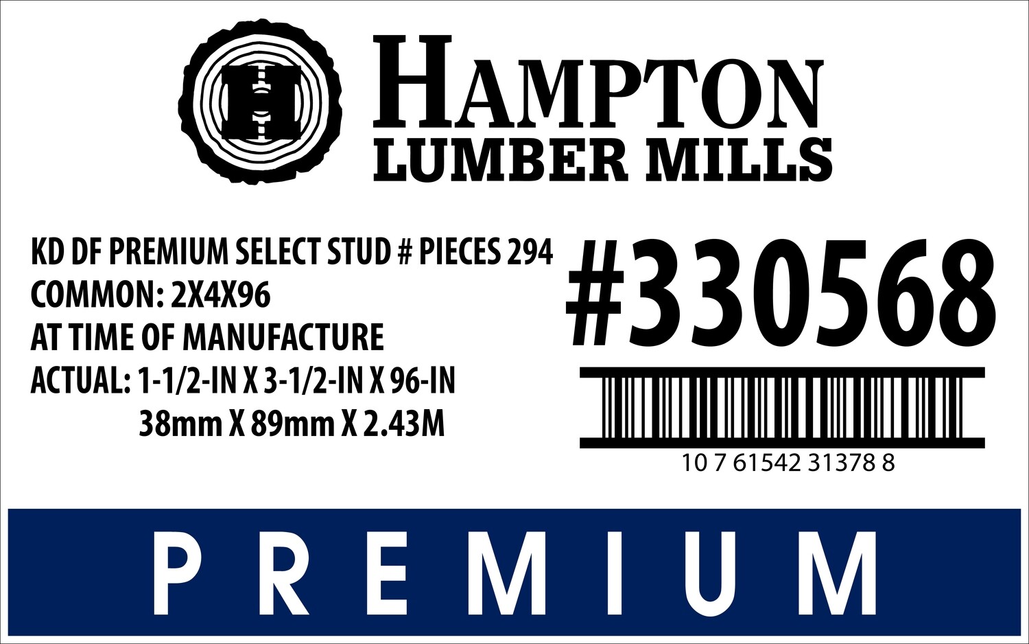 KD DF SELECT STUD PLACARD - 31378-8