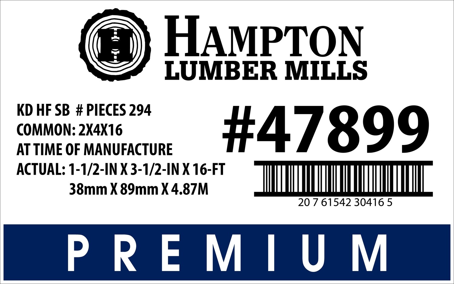 2x4x16 BCHL Lowe's Placard - 30416-5