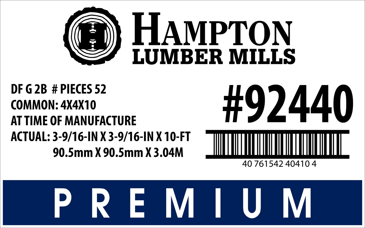 4x4x10 Lowe's  Placard - 40410-4