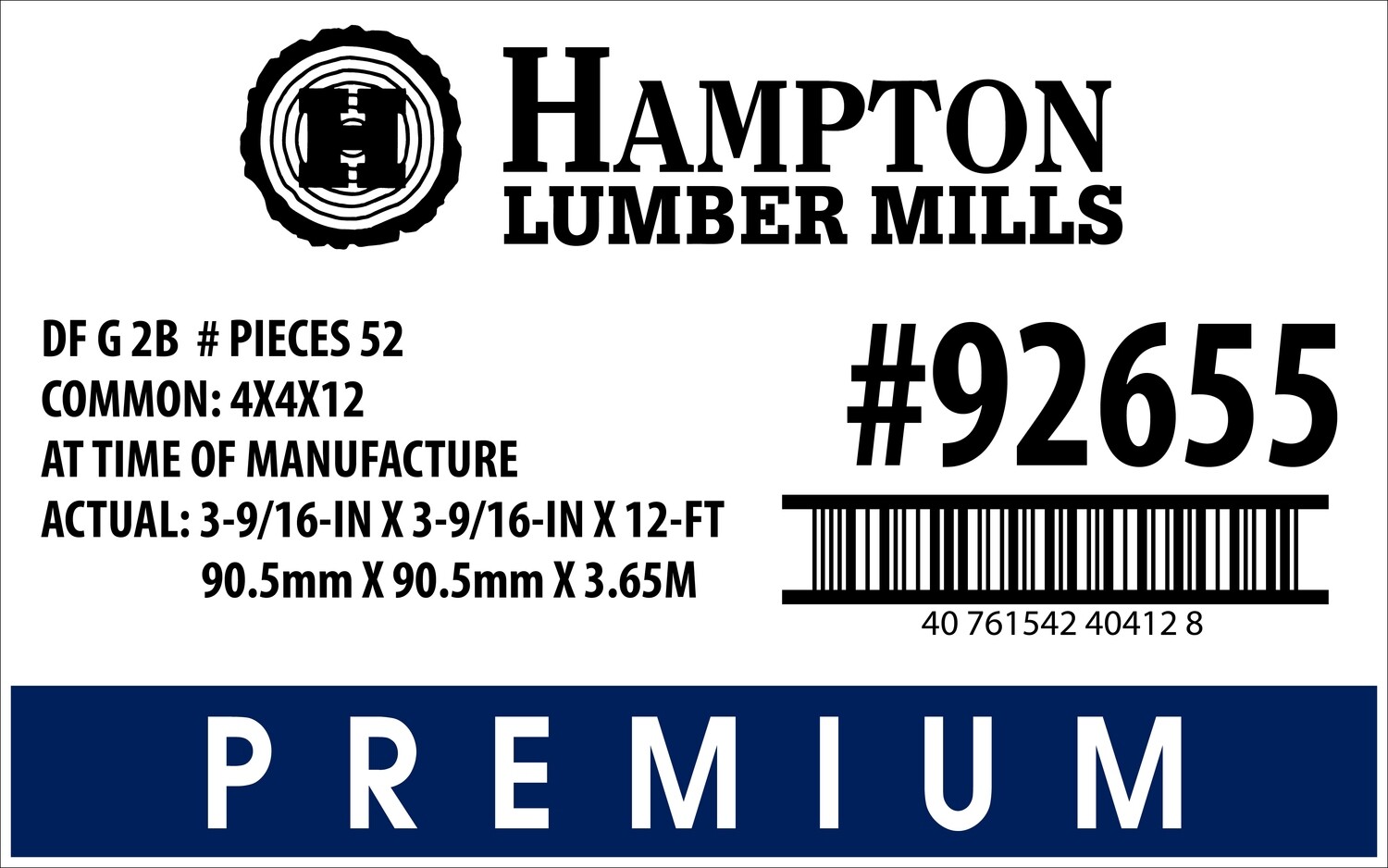 4x4x12 Lowe's  Placard - 40412-8