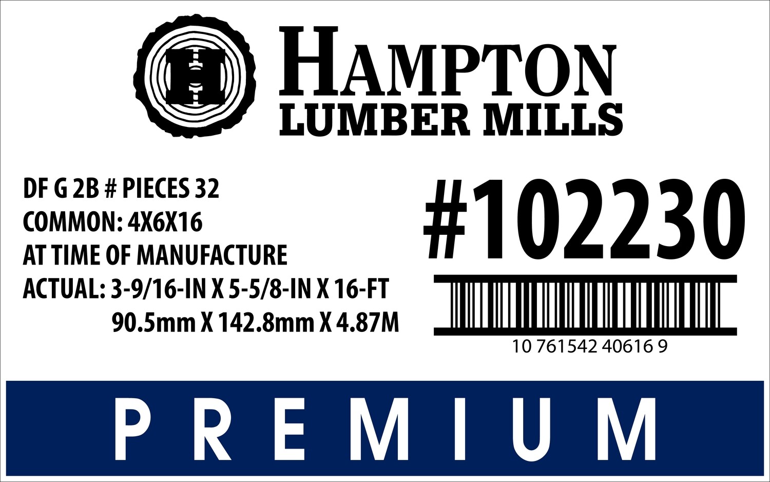 4x6x16 Lowe's  Placard - 40616-9