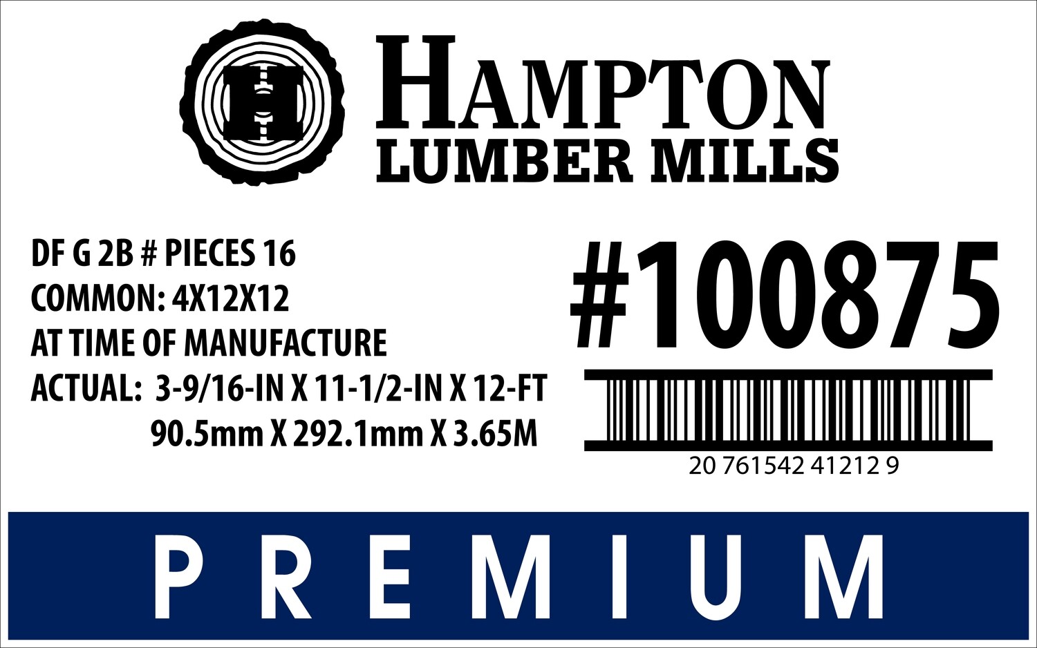 4x12x12 Lowe's  Placard - 41212-9