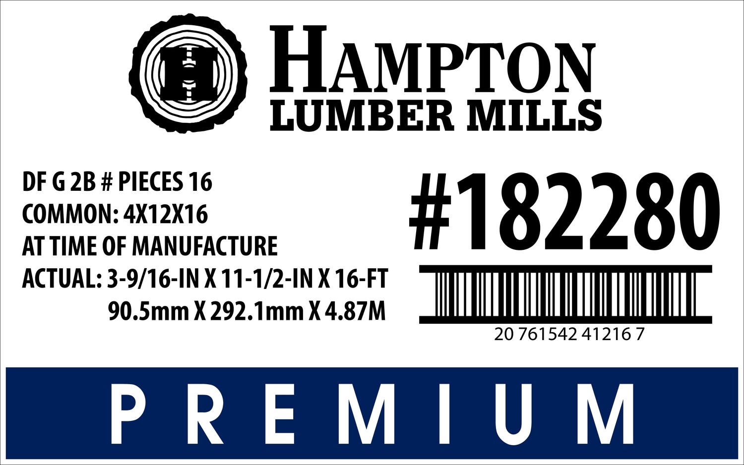 4x12x16 Lowe&#39;s  Placard - 41216-7