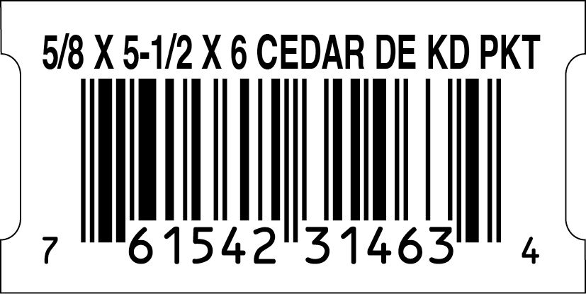 5/8 X 5-1/2 X 6 CEDAR DE KD PKT - 31463-4